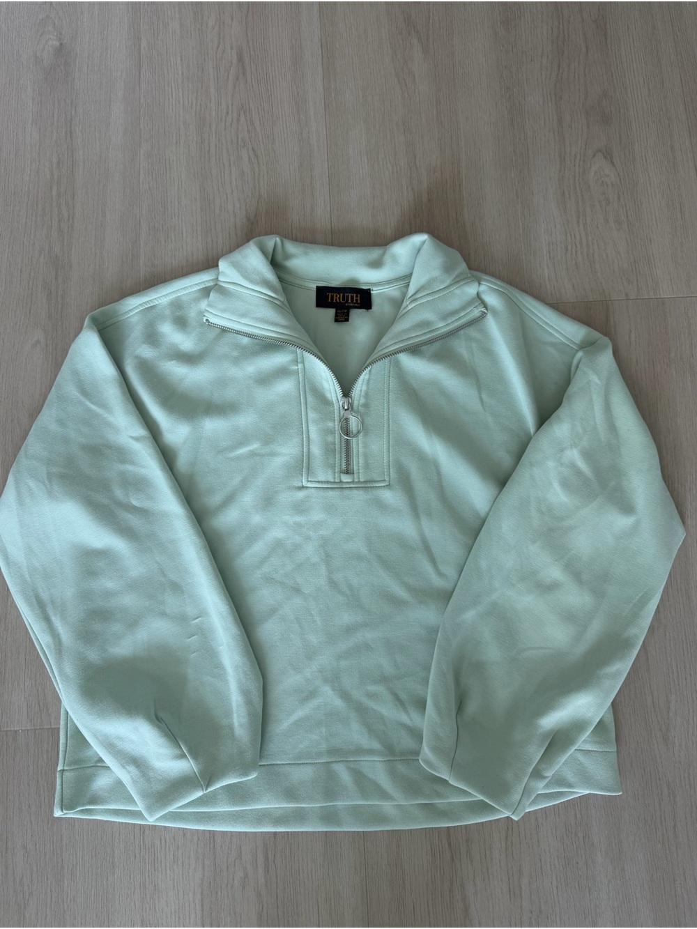 Truth Mint Green Half-Zip Sweater